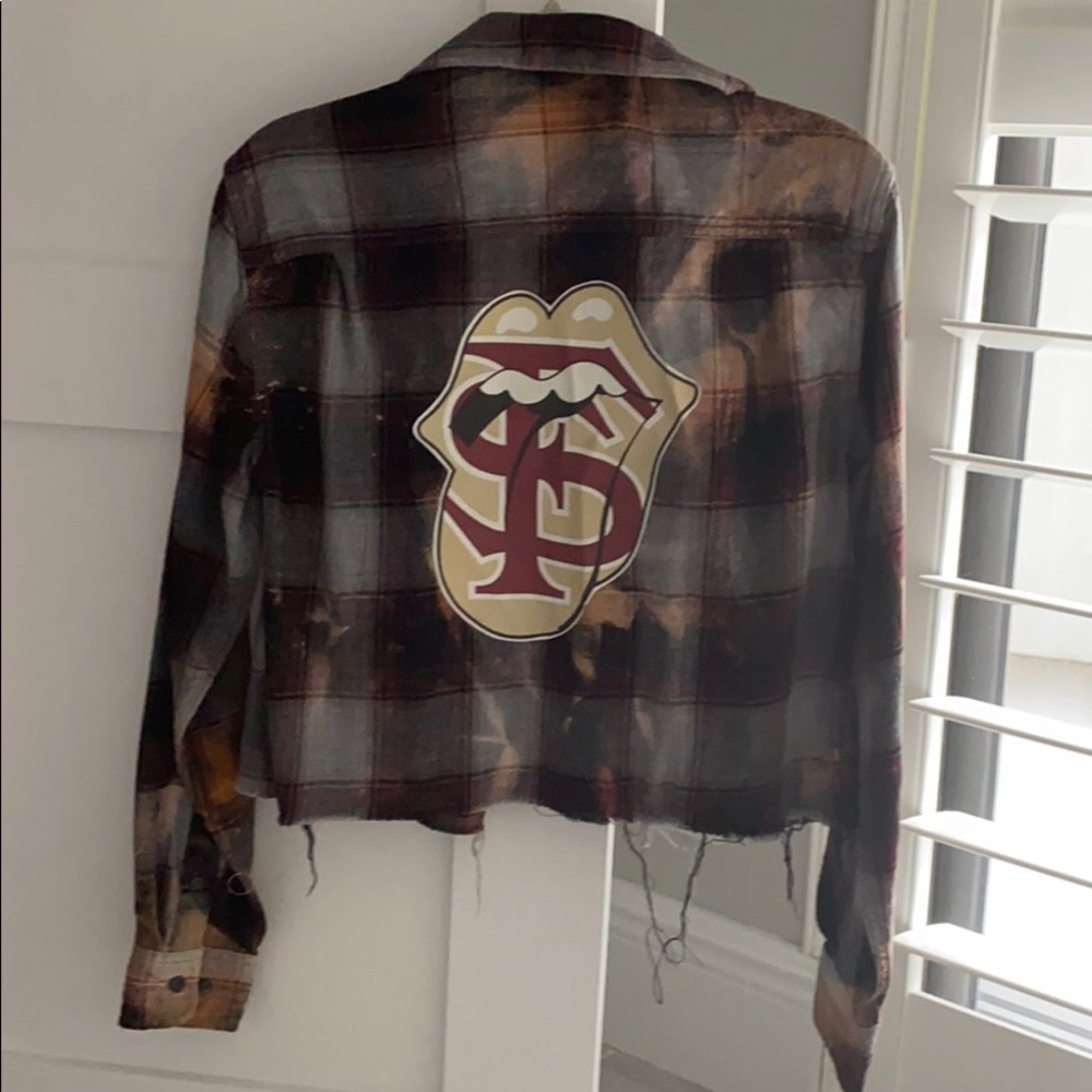 FSU Custom Tailgate Cropped Flannel